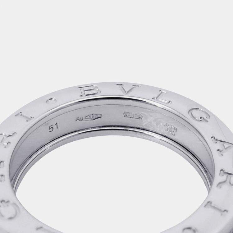 Pre Owned Bvlgari B.Zero1 1-Band 18K White Gold Ring EU 51