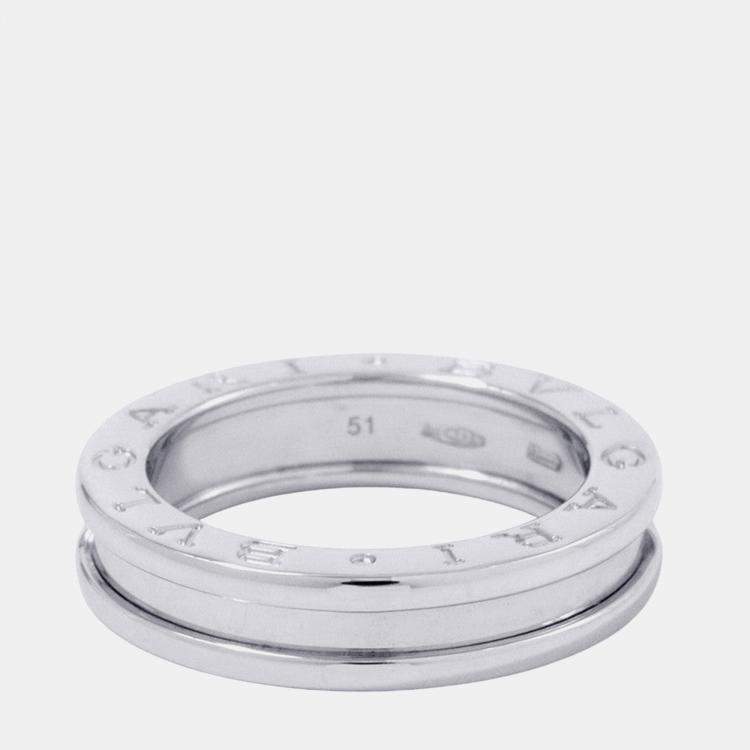 Pre Owned Bvlgari B.Zero1 1-Band 18K White Gold Ring EU 51