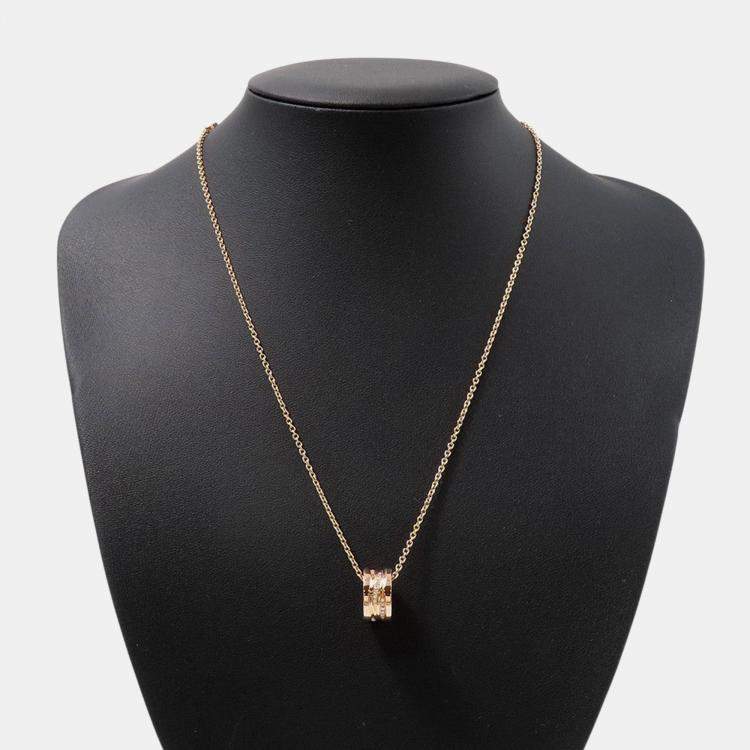 Pre Owned Bvlgari B.Zero1 Legend 18K Rose Gold Diamond Necklace