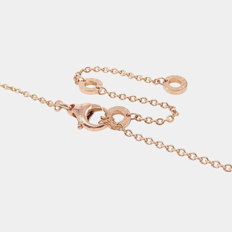 Pre Owned Bvlgari B.Zero1 Legend 18K Rose Gold Diamond Necklace