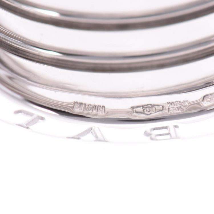 Pre Owned Bvlgari B.Zero1 4-Band 18k White Gold Band Ring Size 55
