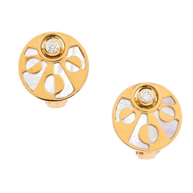 Pearl 18K Rose Gold Earrings Bvlgari 
