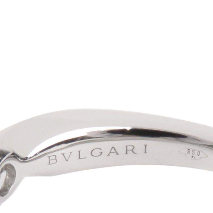 Pre Owned Bvlgari Dedicata a Venezia Silver PT950 Diamond Ring Size 52