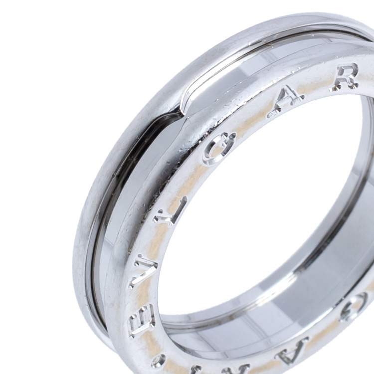 Pre Owned Bvlgari B.zero1 One-Band 18K White Gold Ring 56