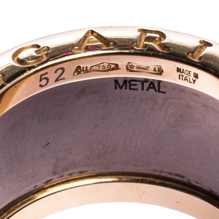 مملوكة مسبقًا Bvlgari B.Zero1 Roma Bronze Ceramic 18K Rose Gold 4-Band Ring Size 52