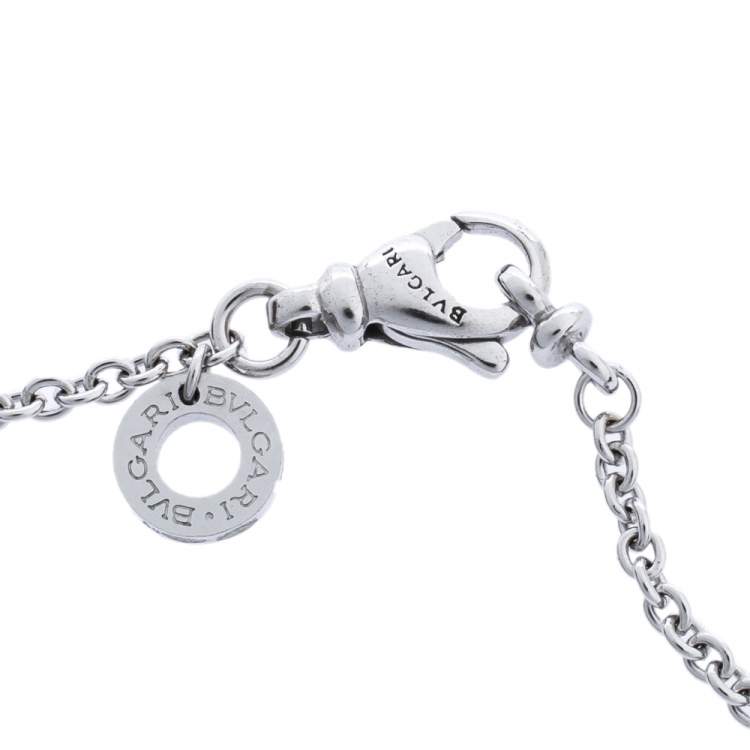 Pre Owned Bvlgari B.Zero1 18K White Gold Small Round Pendant Necklace