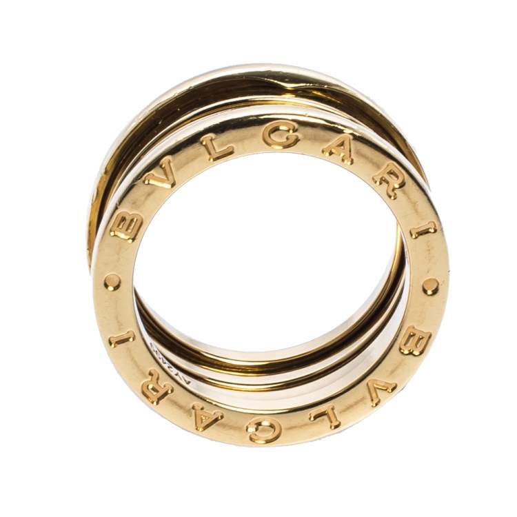 Pre Owned Bvlgari B.Zero1 18K Yellow Gold 3-Band Ring Size 52