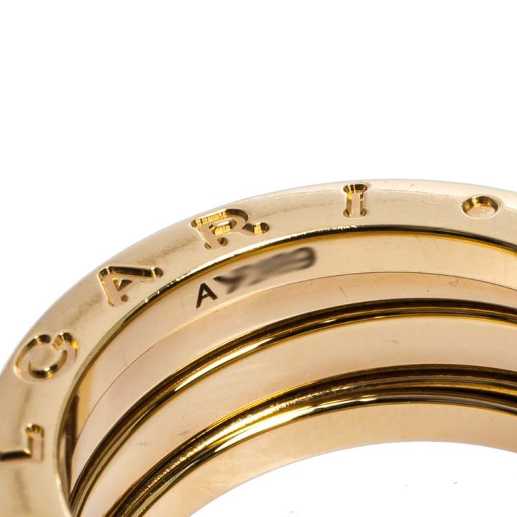 Pre Owned Bvlgari B.Zero1 18K Yellow Gold 3-Band Ring Size 52