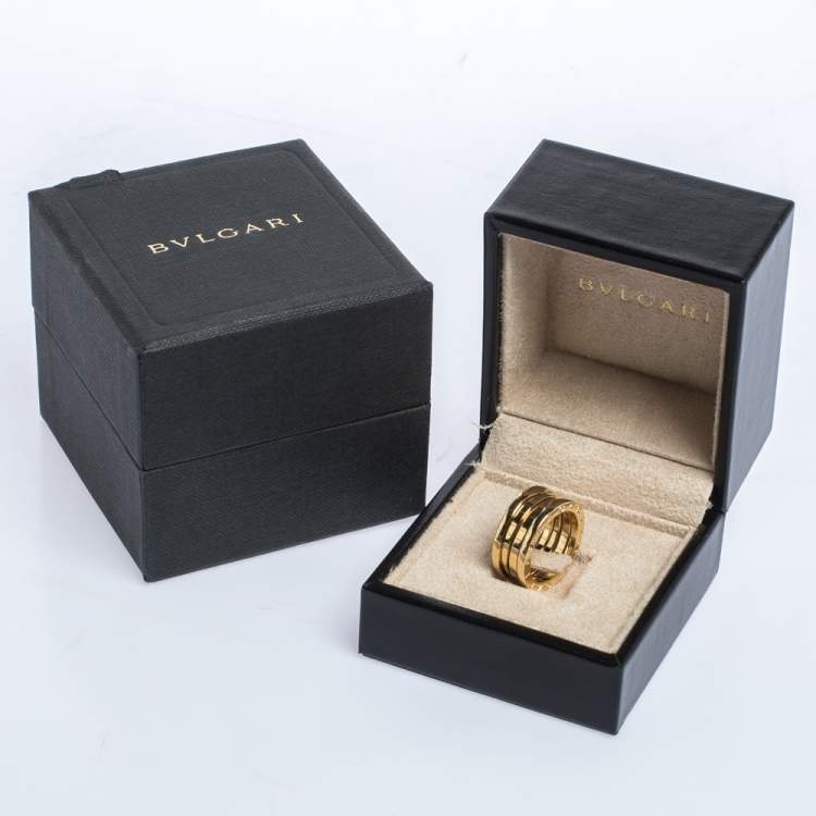 Pre Owned Bvlgari B.Zero1 18K Yellow Gold 3-Band Ring Size 52