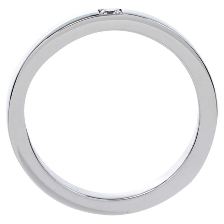 Pre Owned Bvlgari MarryMe Diamond Platinum Wedding Band Ring Size 52