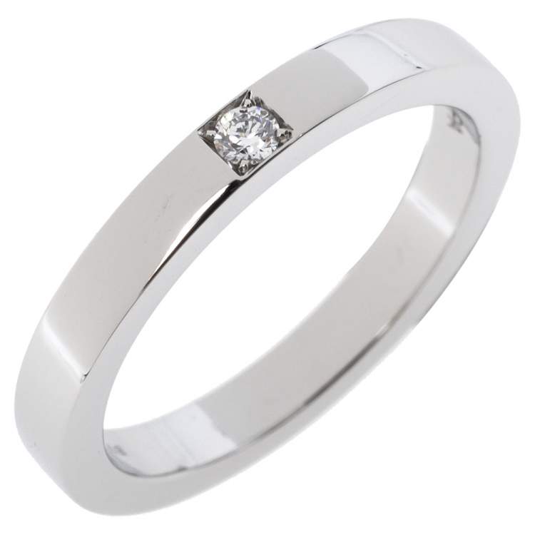 Pre Owned Bvlgari MarryMe Diamond Platinum Wedding Band Ring Size 52