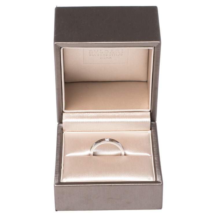 Pre Owned Bvlgari MarryMe Diamond Platinum Wedding Band Ring Size 52