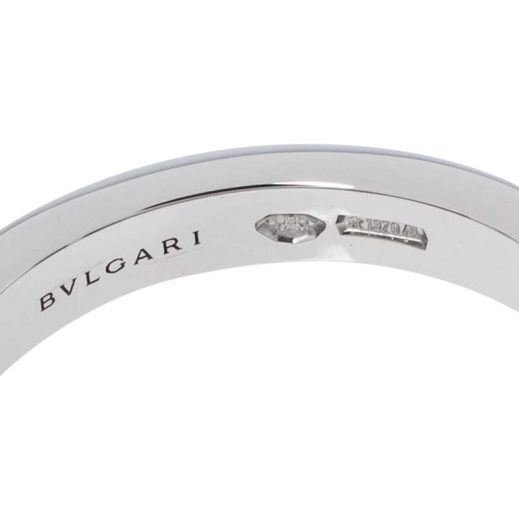 Pre Owned Bvlgari MarryMe Diamond Platinum Wedding Band Ring Size 52