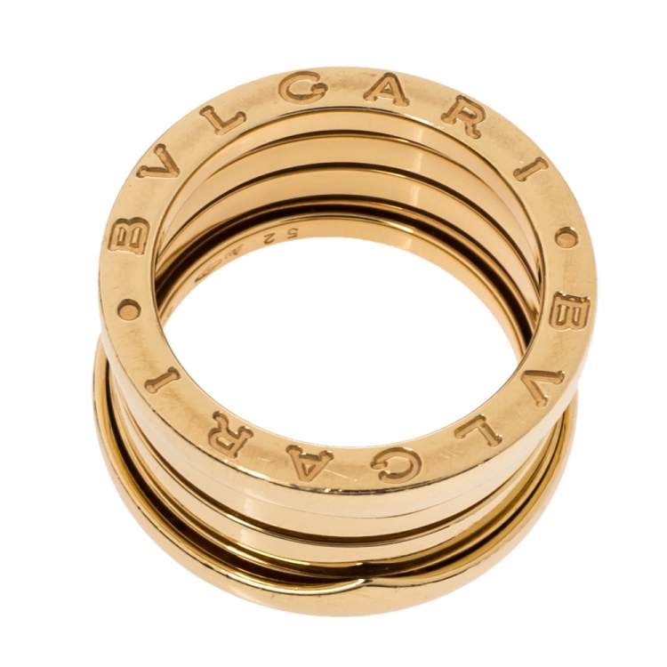 Pre Owned Bvlgari B.Zero1 18K Yellow Gold 3-Band Ring Size 52