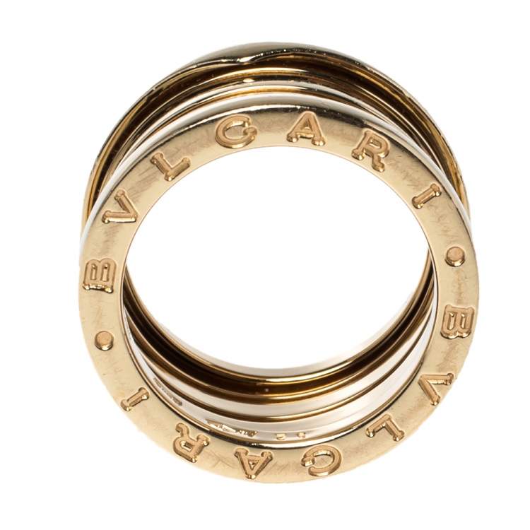 Pre Owned Bvlgari B.Zero1 18K Yellow Gold 3-Band Ring Size 52