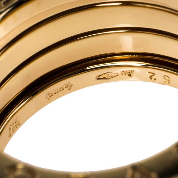 Pre Owned Bvlgari B.Zero1 18K Yellow Gold 3-Band Ring Size 52