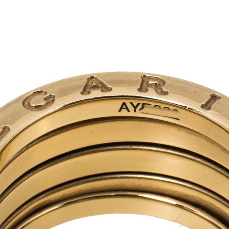Pre Owned Bvlgari B.Zero1 18K Yellow Gold 4-Band Ring Size 54