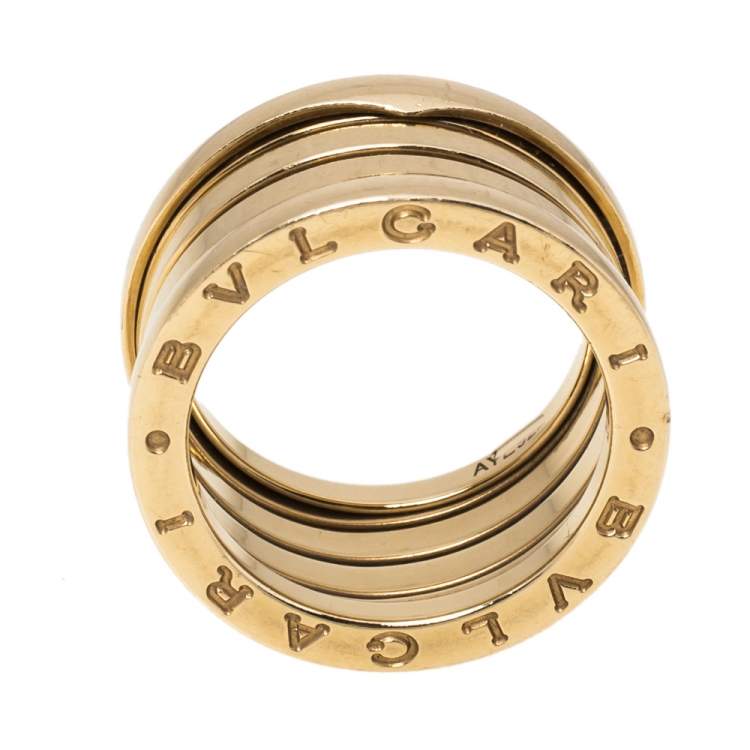Pre Owned Bvlgari B.Zero1 18K Yellow Gold 4-Band Ring Size 54