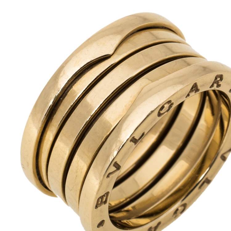 Pre Owned Bvlgari B.Zero1 18K Yellow Gold 4-Band Ring Size 54