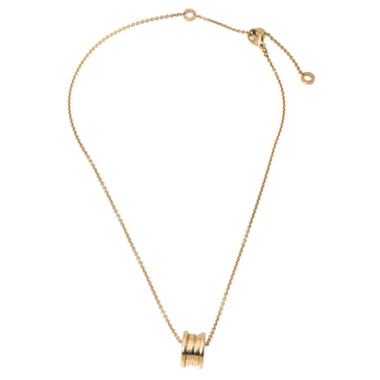 Pre Owned Bvlgari B.Zero1 18K Yellow Gold Small Round Pendant Necklace