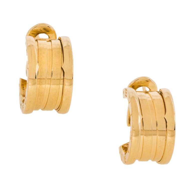 Pre Owned Bvlgari  B.Zero1 18K Yellow Gold Hoop Earrings