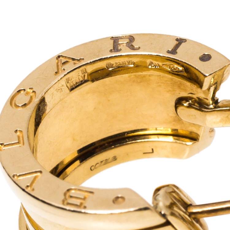 Pre Owned Bvlgari  B.Zero1 18K Yellow Gold Hoop Earrings