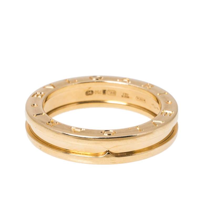 Pre Owned Bvlgari B.Zero1 18K Yellow Gold 1-Band Ring Size 57
