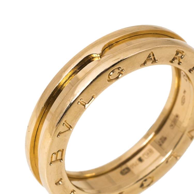Pre Owned Bvlgari B.Zero1 18K Yellow Gold 1-Band Ring Size 57