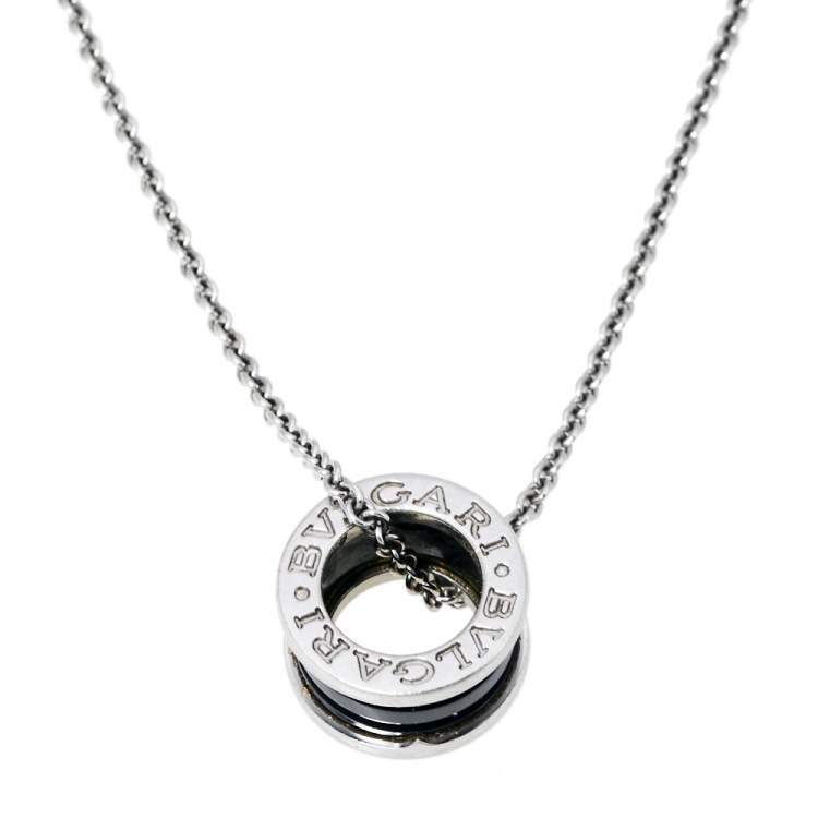 Pre Owned Bvlgari Save The Children B.zero1 Ceramic Silver Pendant Necklace