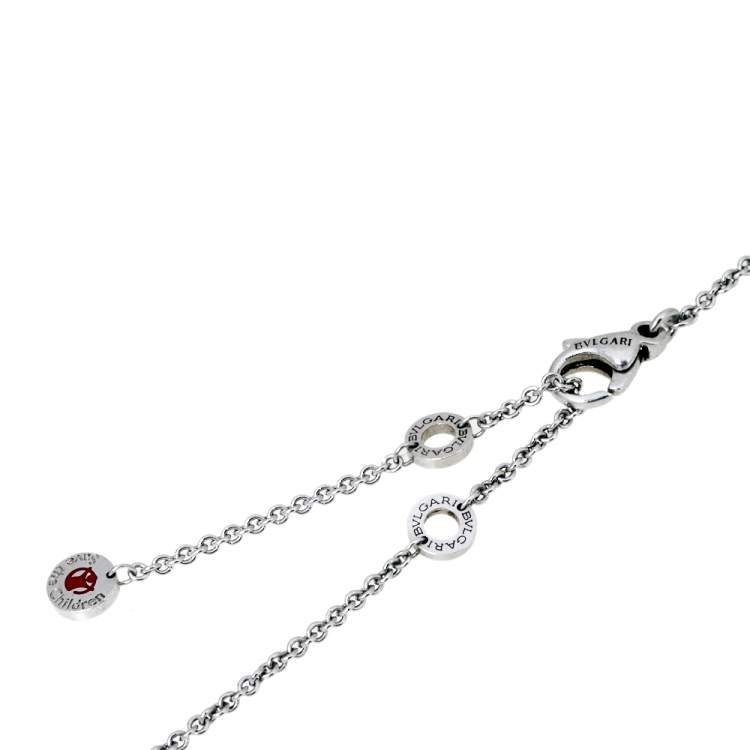 Pre Owned Bvlgari Save The Children B.zero1 Ceramic Silver Pendant Necklace