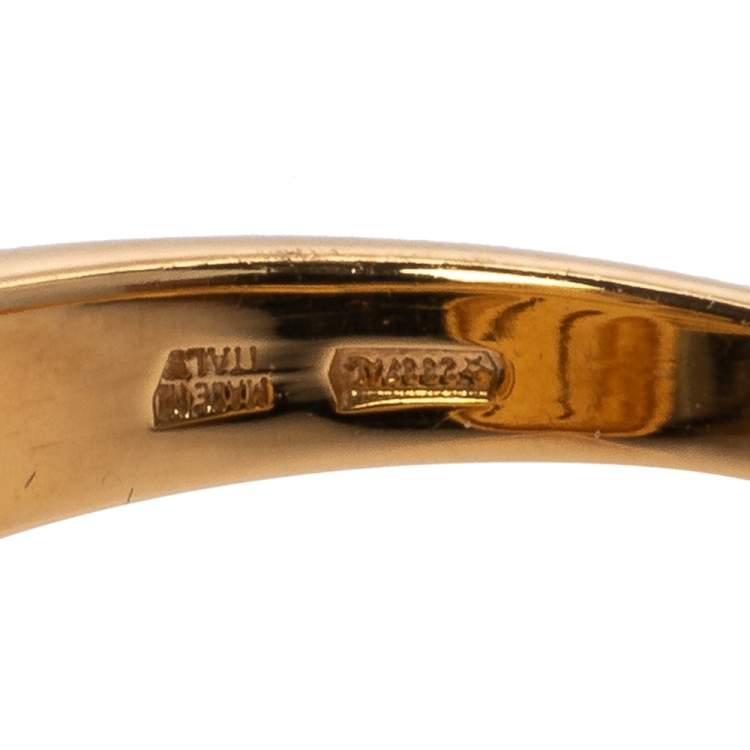 Pre Owned Bvlgari Cicladi Cluster Disc 18K Yellow Gold Cocktail Ring Size 52.5