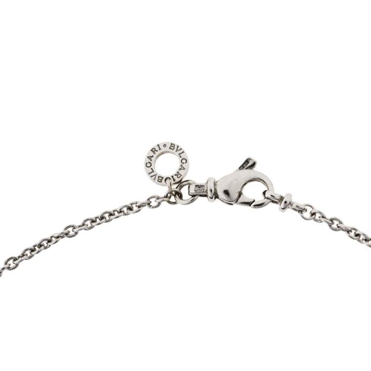 Pre Owned Bvlgari B.Zero1 18K White Gold Small Round Pendant Necklace