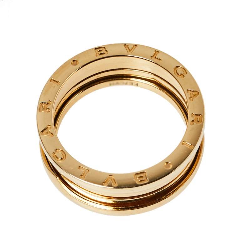 Pre Owned Bvlgari B.Zero1 18K Yellow Gold Three-Band Ring Size 61
