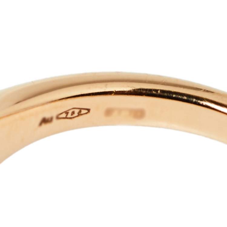 Pre Owned Bvlgari Divas' Dream Diamond 18K Rose Gold Ring Size 54