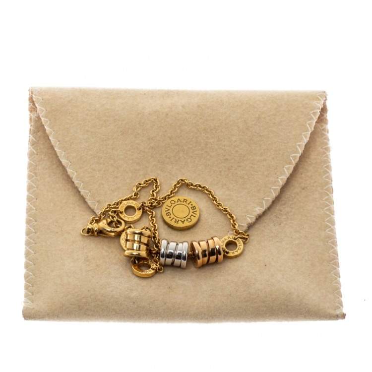 Pre Owned Bvlgari B.zero1 18K Three Tone Gold Element Soft Bracelet