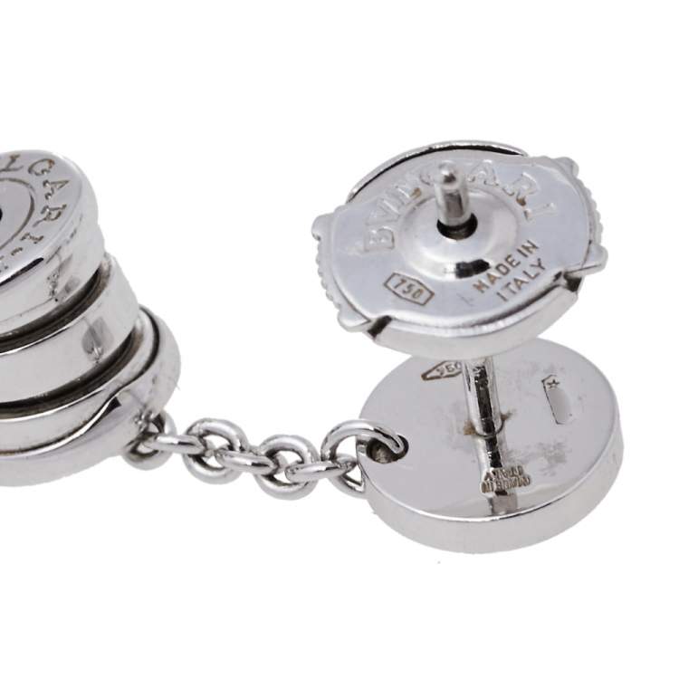 Pre Owned Bvlgari B.Zero1 Amethyst Topaz 18K White Gold Drop Earrings