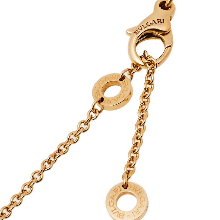 Pre Owned Bvlgari B.Zero1 White Ceramic 18K Rose Gold Pendant Necklace