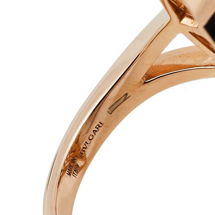 Pre Owned Bvlgari Serpenti Amethyst 18K Rose Gold Cocktail Ring Size 52.5