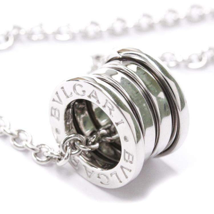 Pre Owned Bvlgari 18K White Gold B.zero1 Pendant Necklace