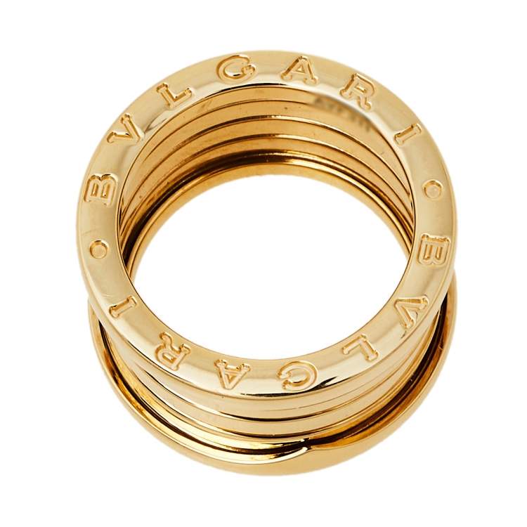 Pre Owned Bvlgari B.Zero1 18k Yellow Gold Five Band Ring Size 52