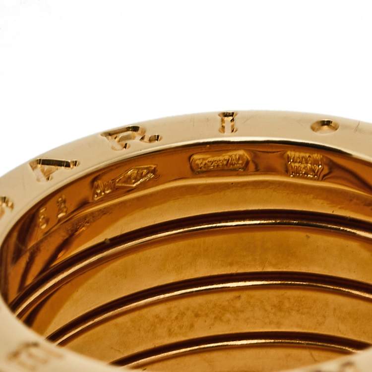 Pre Owned Bvlgari B.Zero1 18k Yellow Gold Five Band Ring Size 52