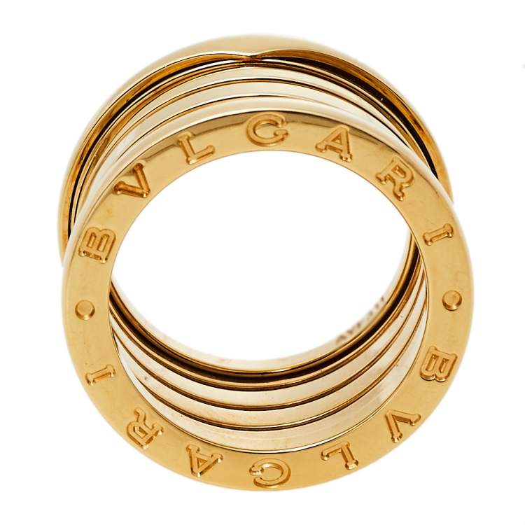 Pre Owned Bvlgari B.Zero1 18k Yellow Gold Five Band Ring Size 52
