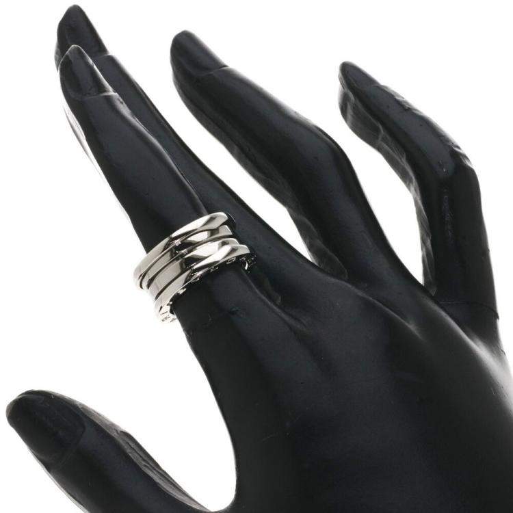 Pre Owned Bvlgari B.Zero1 3-Band 18K White Gold Ring Size EU 48
