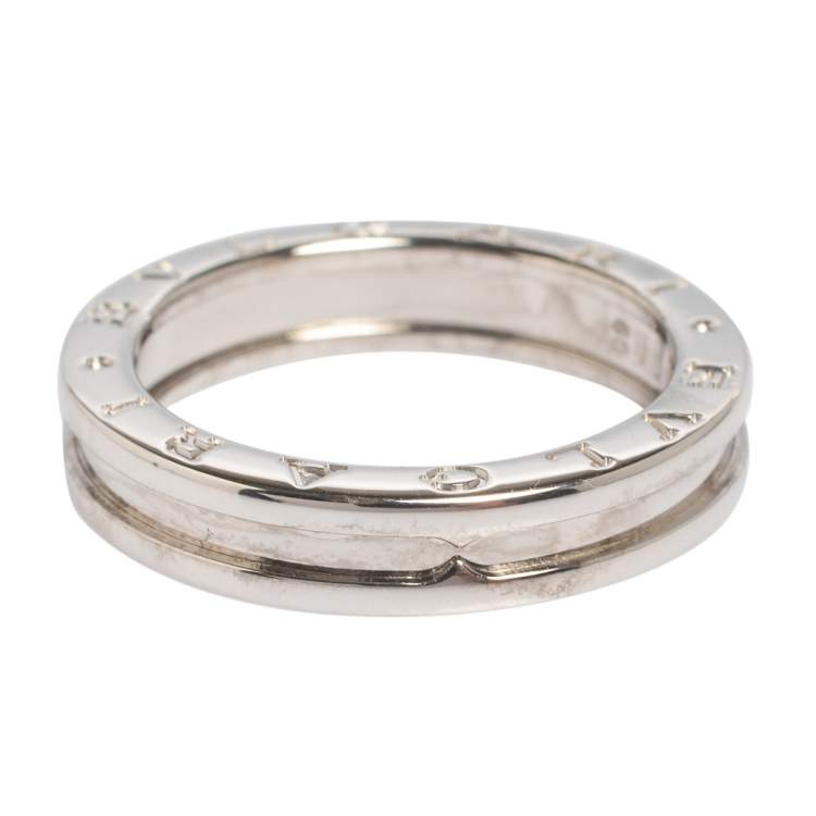 Pre Owned Bvlgari B.zero1 18K White Gold One-Band Ring Size EU 60
