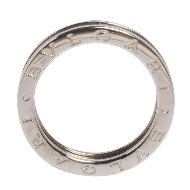 Pre Owned Bvlgari B.zero1 18K White Gold One-Band Ring Size EU 60