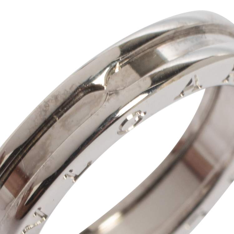 Pre Owned Bvlgari B.zero1 18K White Gold One-Band Ring Size EU 60