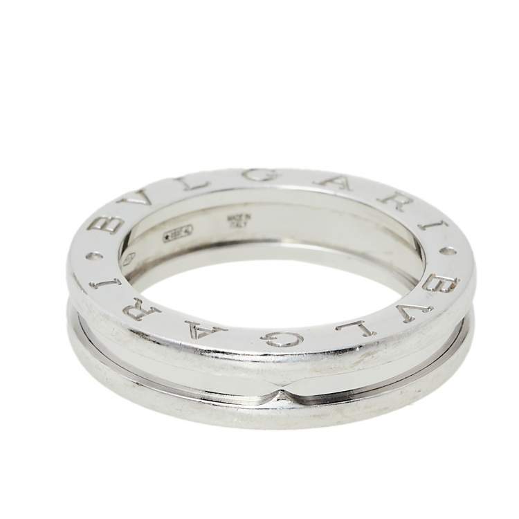Pre Owned Bvlgari B.zero1 18K White Gold One-Band Ring Size EU 51