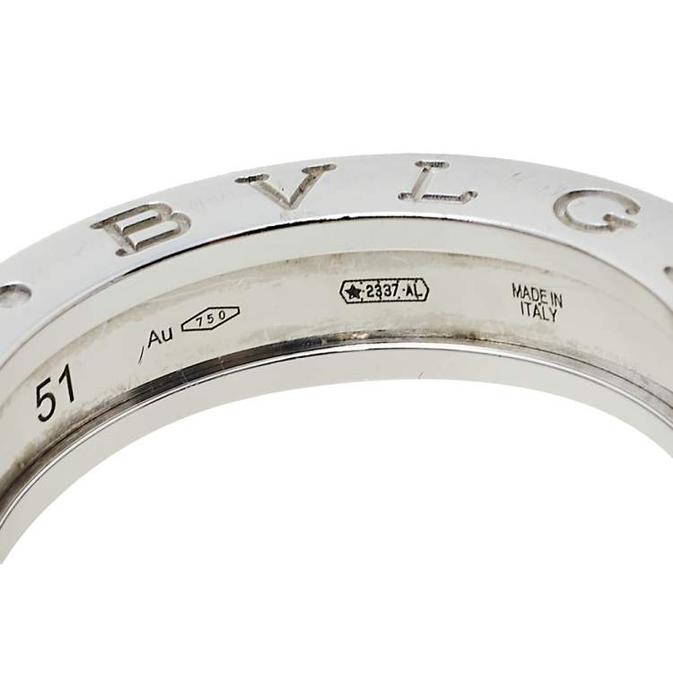 Pre Owned Bvlgari B.zero1 18K White Gold One-Band Ring Size EU 51