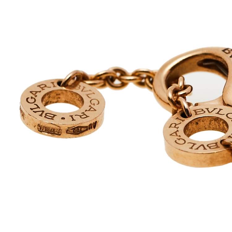 Pre Owned Bvlgari B.Zero1 3 Band 18K Rose Gold White Ceramic Pendant Necklace