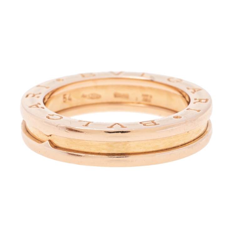 Bvlgari B.Zero1 18k Rose Gold 1-Band Ring Size 54 